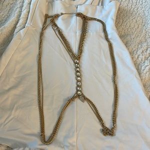 BEBE Rhinestone and Diamond Body Chain